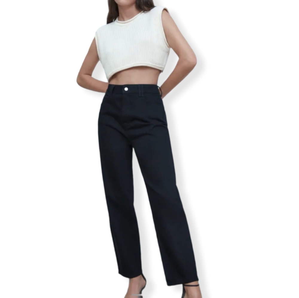 Zara relaxed high waisted mom fit jeans